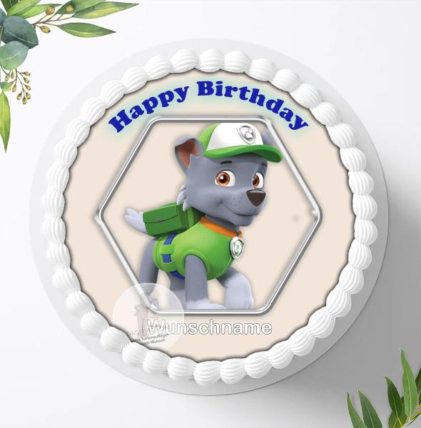 Preview: Paw Patrol Tortenaufleger mit Wunschnamen Ø 20cm, 3850